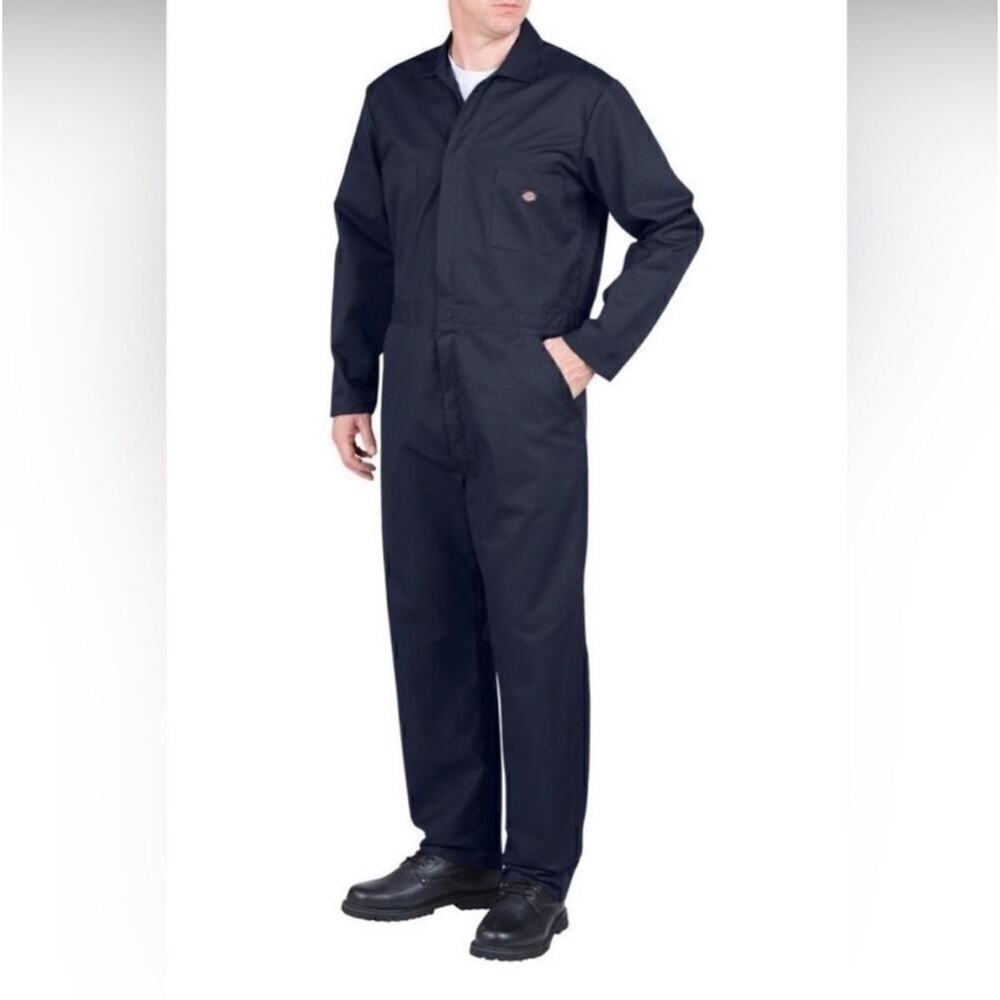 NWT Dickies Long Sleeve Basic Blended Coveralls Workwear Navy SZ L